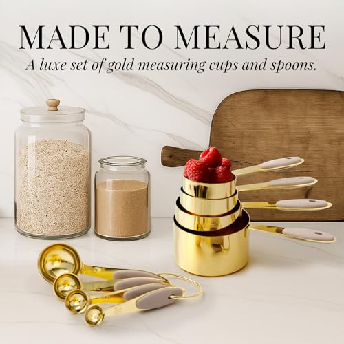 Styled Settings Gold Measuring Cups and Spoons Set, 8-Piece - color: Beige