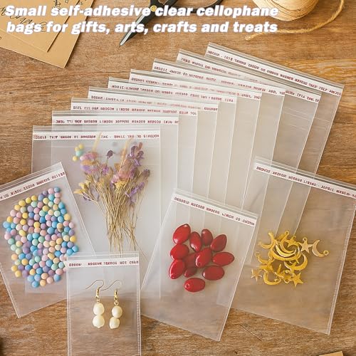 8" x 10" Resealable Cellophane Bags 300 pcs Self Sealing Clear Bags for Packaging Self-adhesive Cello Bags for Jewelry, Cards, Photos, Envelopes, Gifts, Bakery, Candies and Cookies, 300 ct in Bulk