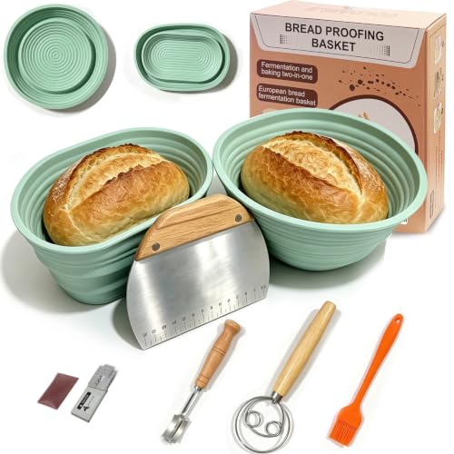 Sourdough Starter Kit, Silicone Bread Proofing Basket Set, Baking Supplies