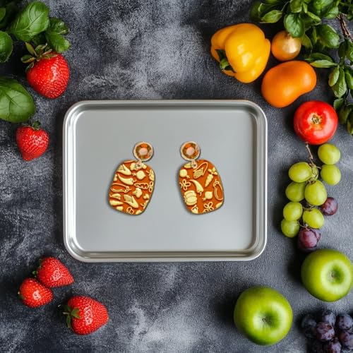 CHGCRAFT 4Pcs Fruit and Vegetable Graphics Polymer Clay Texture Sheet Rubber Clay Texture Mat for Polymer Clay Making Earrings Jewelry DIY Crafts 4 × 2.6 in - style: Fruits