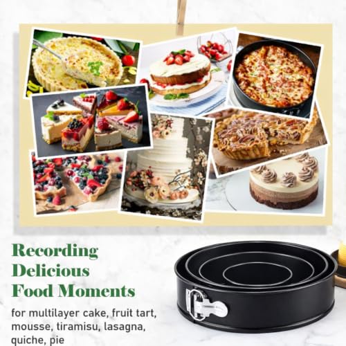 Tellshun 8 Inch Non-stick Springform Pan with 50 Pcs Parchment Paper Cheesecake Pan with Removable Bottom Baking Mold Round Leakproof - size: 8" Cake Pan