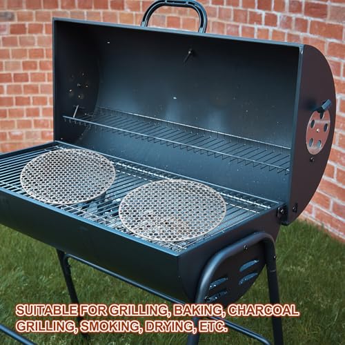 PATIKIL Round Barbecue Grill Mesh Grate, 7" Circular Stainless Steel BBQ Mesh Rack Circular Hole Round Barbecue Grilling Net for Outdoor Camping Home Party Family Gatherings - size: 7 inch