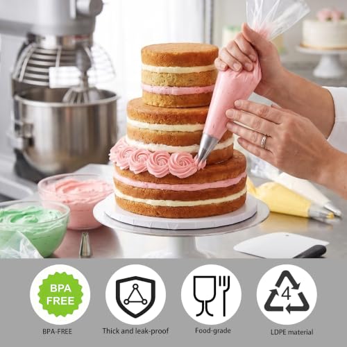 Cokuma 16" Piping Bags, 100 Count Disposable Pastry Bag for Cake Decorating