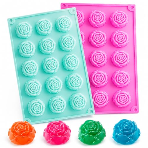 2 Pcs 20 Cavity Rose Silicone Molds - color: Small Rose 2Pcs