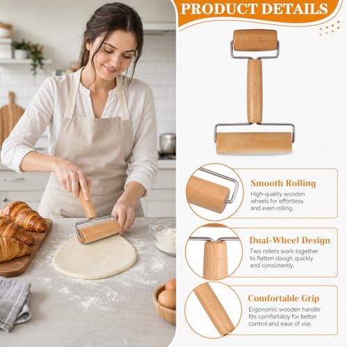 Small Wooden Rolling Pin for Baking, 7 Inch Mini Dough Roller, Non Stick Pizza Roller for Pastry Cookie Tortilla Dumpling Fondant Pie Crust Pasta (GMZ-H) - size: GMZ-H