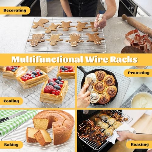P&P CHEF 15.3" x 11.25" Cooling Baking Wire Racks Pack of 2, Silver - color: Silver, size: 15.3" x 11.25"