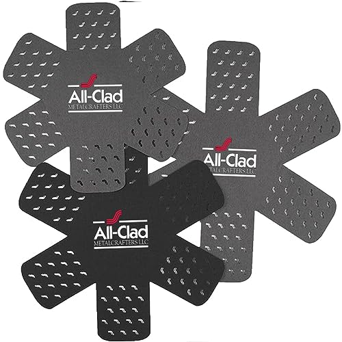 All-Clad Professional Silicone Pot/Pan Protector Set, Black/Gray, 3pc - size: Pot Protectors (3-Piece)
