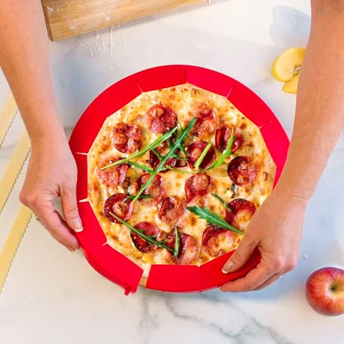 Adjustable Silicone Pie Crust Shield Reusable Baking Protector Ring for Pie and Pizza Edges Red