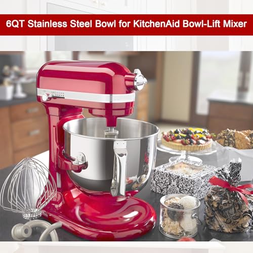 6QT Mixer Bowl for KitchenAid 6QT Bowl Lift Stand Mixers - size: 6QT