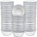 Sumind 400 Pcs Mini Foil Cupcake Liners Holiday Baking Cups,Silver - color: Silver