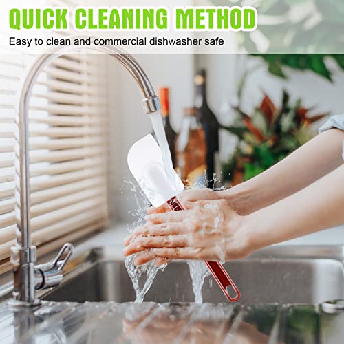 Meekoo 5 Pcs 10 Inch Rubber Spatula High Heat Resistant Silicone Spatula - color: white, red, size: 10 Inch