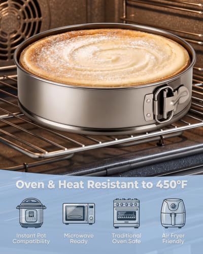 9 Inch Springform Pan, Nonstick Cheesecake Pan with Removable Bottom - size: 9 Inch Silver