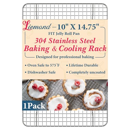 Cooling Racks 10 x14.75 in, Tight-Wire Stainless Steel Baking Rack 1-Pack - size: 10"x14.75"-1 Pack