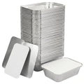 100 Pack Aluminum Foil Pans with Cardboard Lids, 8.3"x6.2", 2.25 LB - size: 100 Pack, style: Pans with Paper Lids