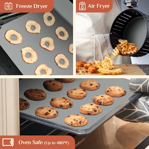 GTJ Silicone Baking Mat Roll, Reusable Baking Sheet Liners, 12 in x 6 ft - color: Gray, size: 72"L x 12"W