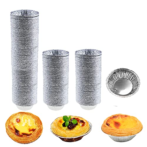 200 Pcs Aluminum Foil Pie Trays, Mini Pie Pans, Disposable Baking Tart Molds, Aluminum Foil Pie Pan for Baking Tart Eggs, Quiche Pie, Caramel Pudding Pie (200 PCS) - style: 200 PCS