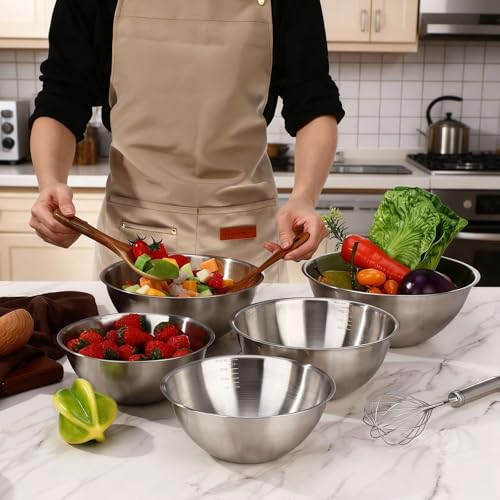 Honeydak 8 Pack Stainless Steel Mixing Bowls 1.3, 1.7, 2.6, and 3.2 Qt - size: 1.3, 1.7, 2.6, and 3.2 Qt