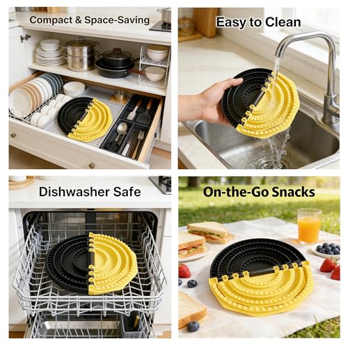 4-in-1 Adjustable Tortilla Sealer (10/8/6/4 Inch), Multi-Size Quesadilla Press & Food Crimper, Shark-Tooth Edge Tortilla Crimper for Burritos, Dumplings, Sandwiches, Empanadas & Wraps