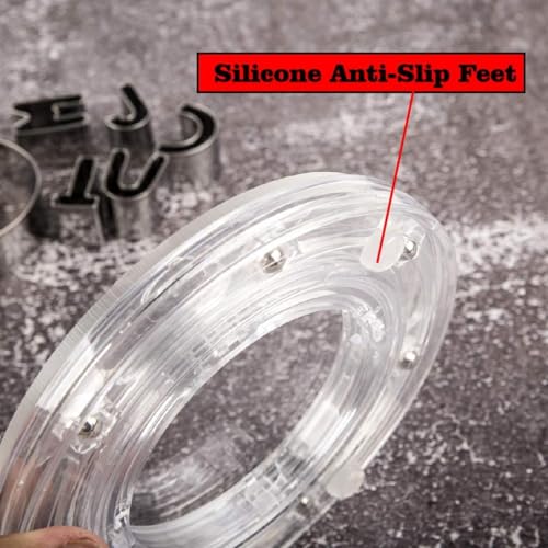 SANGLE SOPFFY 4-Inch Round Acrylic Cookie Turntable with Non-Slip Mat | Cake & Cupcake Decorating Rotary Stand (4Inch-2PC) - size: 4 Inch-2PC
