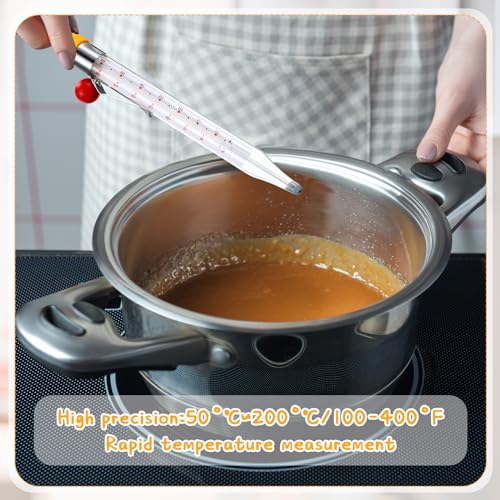 Photect 2 Pcs Candy Thermometer with Pot Clip 8", Yellow - color: Yellow