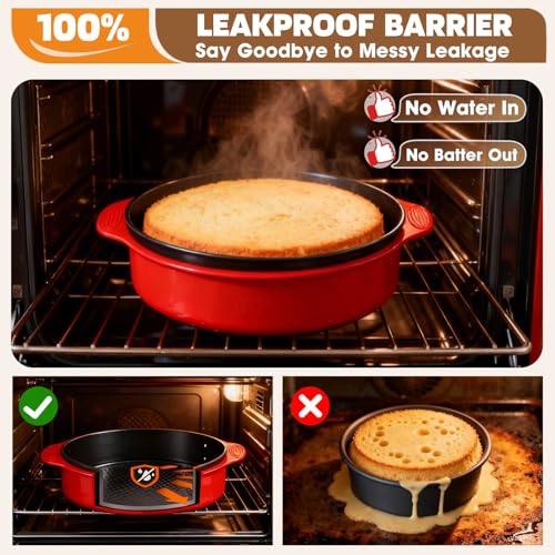 9 Inch Springform Pan Leakproof Nonstick Cheesecake Pan with Protector - size: 9 + 9.1 Inches