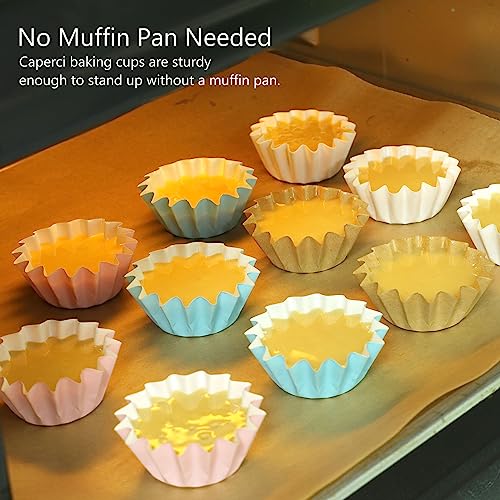 Caperci Heavy Duty Pink Mini Cupcake Liners Small Muffin Baking Cups 200pcs - color: Pink