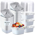 Aoriher 300 Pieces 10 oz Mini Cake Pans with Lids,White, Silver - color: White/Silver
