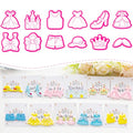 12-Piece Fashion & Castle Theme Clay Cutters Set - Princess Dress, Crown, Shoe & Castle Shape Craft Stencils for DIY Modeling Compound, Polymer Clay Art, and Earring Making Supplies - color: J color