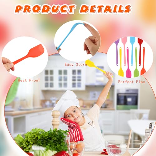 32 Pack Mini Silicone Spatulas Bulk 8.3 Inch Small Silicone Spatula Set Heat Resistant Seamless Flexible Scraper for Baking Cooking Mixing, 8 Colors