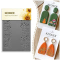 Keoker Polymer Clay Texture mats, Clay Texture Mat for Making Earrings Jewerly, Polymer Clay Earrings Tools (Fall Texture Sheet 2) - color: Fall texture sheet 2
