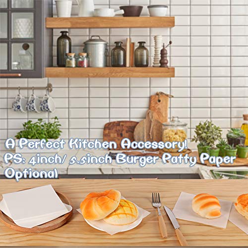 5.5x5.5 Inch Burger Patty Paper, 300pcs Parchment Paper Squares for Patties - size: 5.5 inch