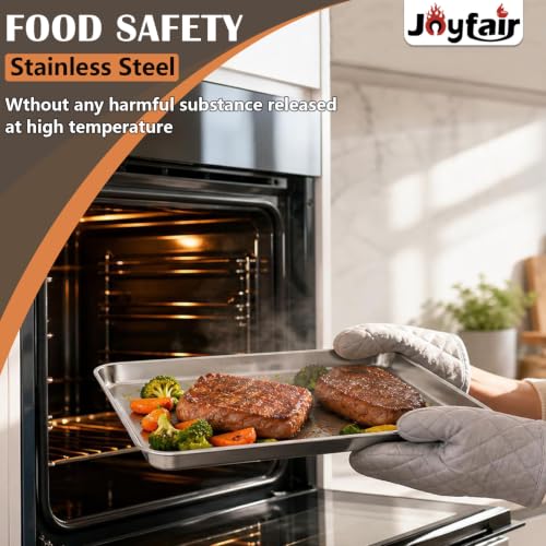 12.5"x9.7"Baking Sheet Pan(2Pcs), Joyfair Stainless Steel Toaster Oven Tray - size: 12.5"x9.7"