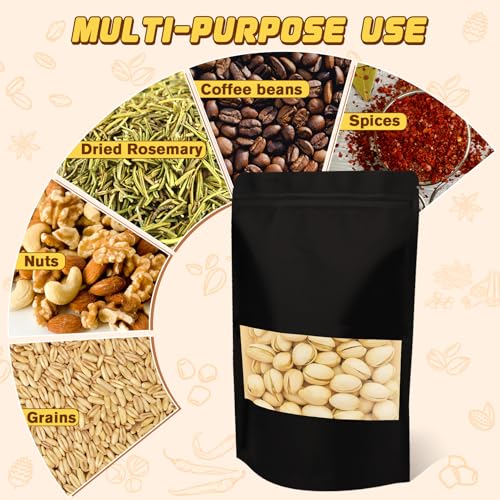 JETMORE 50 Pack Resealable Treat Bags, Cookie Bags with Seal, 5.5x7.9in - color: Black, size: 5.5x7.9in (14x20cm)