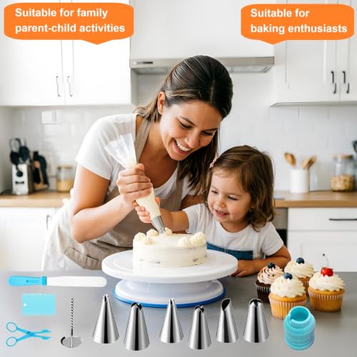 ANSLYQA Cake Decorating Kit, 340 Pcs Baking Tools (Blue)