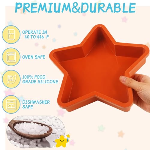 2Pcs Silicone Star Cake Pan for Baking, 10Inch Large Nonstick Silicone Star Shaped Cake Mold for Baking Cake - size: 10Inch Star Cake Pan