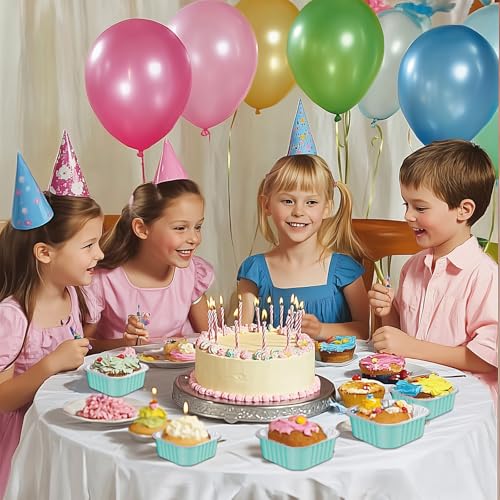 25 Pack Mini Cake Pans with Lids, dessert cups baked goods packaging - color: Blue