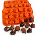 3Pack Thanksgiving Silicone Molds 3D Pumpkin Silicone Mold Fall Silicone Molds Autumn Maple Leaf Pumpkin Acornshape Thanksgiving Fall Theme Silicone Molds for Cupcake Topper Gummy Ice Cube Resin Soap