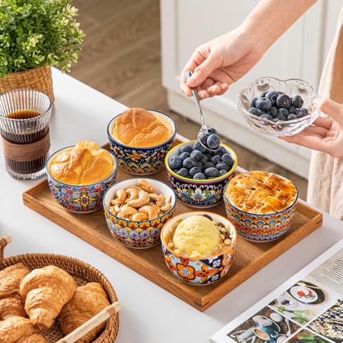 vancasso 8 Oz Ramekins Oven Safe Set of 6, Ceramic Baking Souffle Dishes - size: 8 Oz