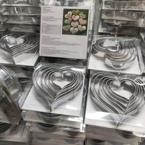 MrCookie Heart Cookie Cutters Set,6pc,Thickened Stainless Steel - color: Heart