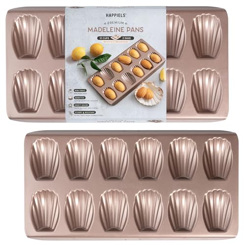 HAPPIELS 12 Well Madeleine Pan 2-Pack Nonstick, PFOA & BPA Free - style: Madeleine Pan 2-Pack