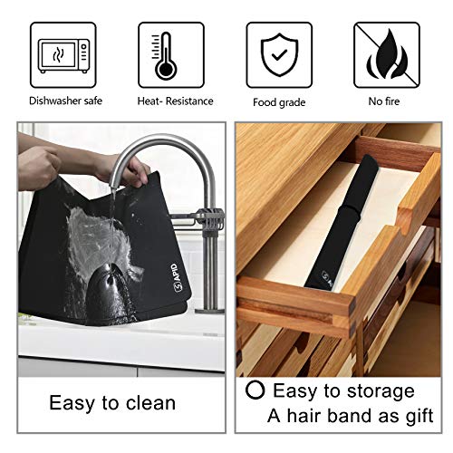 Sapid 2Pcs Thick Silicone Mat Crafts Large Silicon Sheet Resin Art Painting - color: Black, size: 20"×27.9"