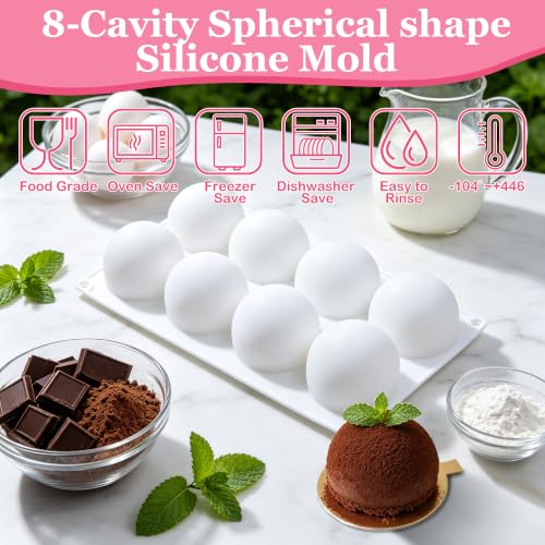 3D Ball Silicone Molds for Baking Mousse Cake, Silicone Baking Molds