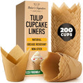 Tulip Cupcake Liners, Muffin Liners for Baking by Baker's Signature - color: 1.Natural Brown