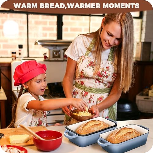 Cast Iron Loaf Pan with Lid, 9x5 Loaf Pans for Homemade Bread - color: Sea Salt, size: 9x5 Inch