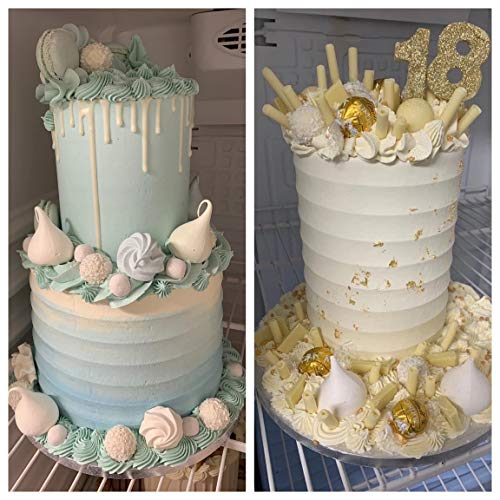 Siking Stainless Steel Cake Comb Metal Cake Scraper, Cake Buttercream Icing Smoother Edge Side Sculpting Decorating Tools (Large Scallop), SCC- 1-4
