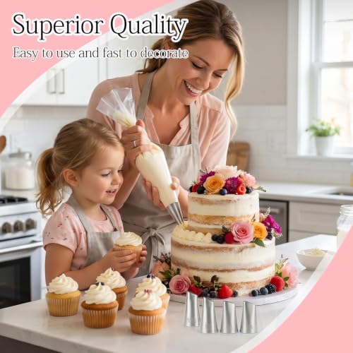 5 Pcs Piping Tips Set, Piping Nozzles Cake Decorating Supplies