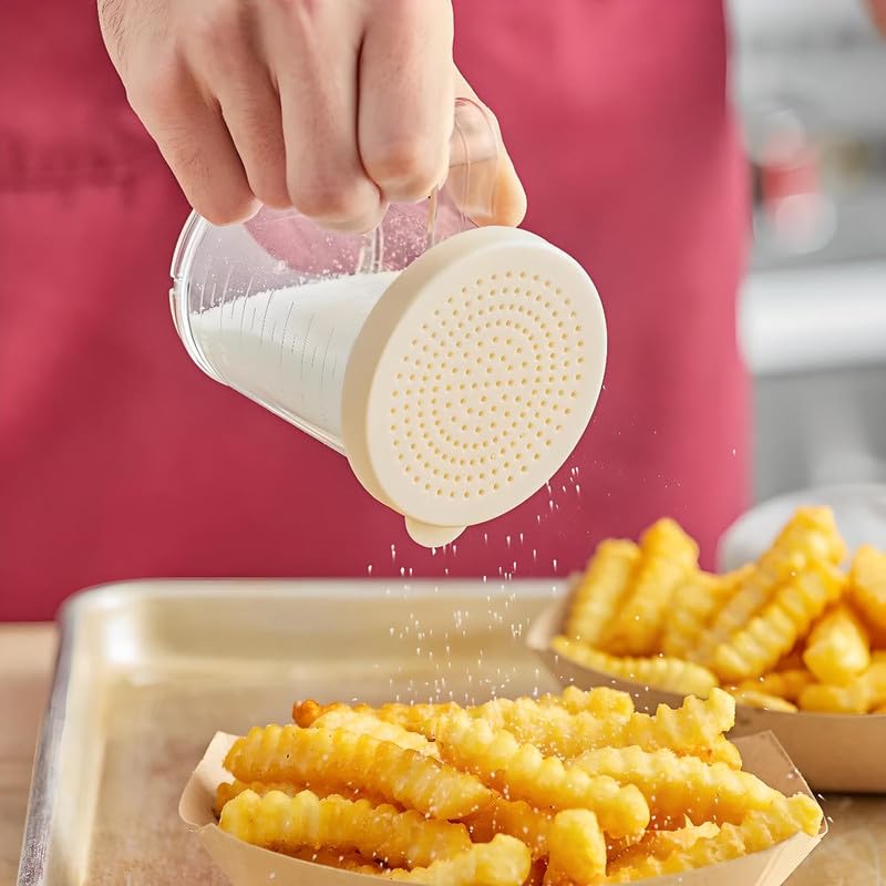 OCS Parts 6-Pack 10 oz Shakers with 2 mm Perforated Beige Lids | 3.75" - color: Beige - 2 MM