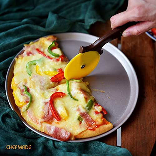 CHEFMADE Pizza Pan, 8-Inch Non-Stick Pancake Bakeware for Oven Baking (Champagne Gold) - size: 8" Pizza