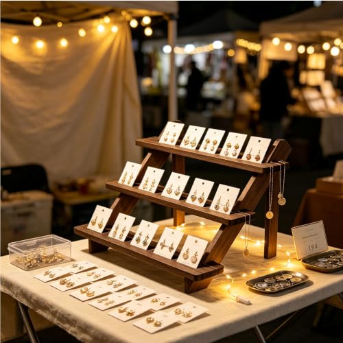 Wood Display Stand 3 Tiered Cupcake Dessert Display Snack Stepped Rack Wooden Tiered Cookie Display Table Trays Food Display Risers for Christmas Party Vendor Wedding Farmhouse Decor (3 Tier) - size: 3-Layer Cake Rack