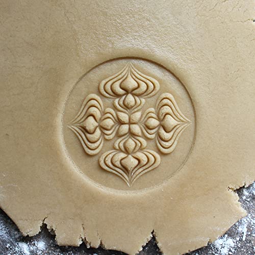Large Wood Cookie Stamp, 3.1 inch (Lotus Buds CS8-001) - color: Lotus Buds CS8-001